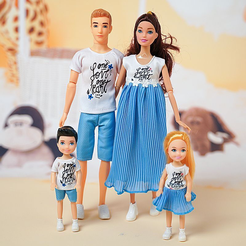 Búp Bê Barbie 30cm Búp Bê Gia Đình Bốn Búp Bê Nhà Chơi Bộ Đồ Chơi Gia Đình Hoàng Tử Công Chúa2026061