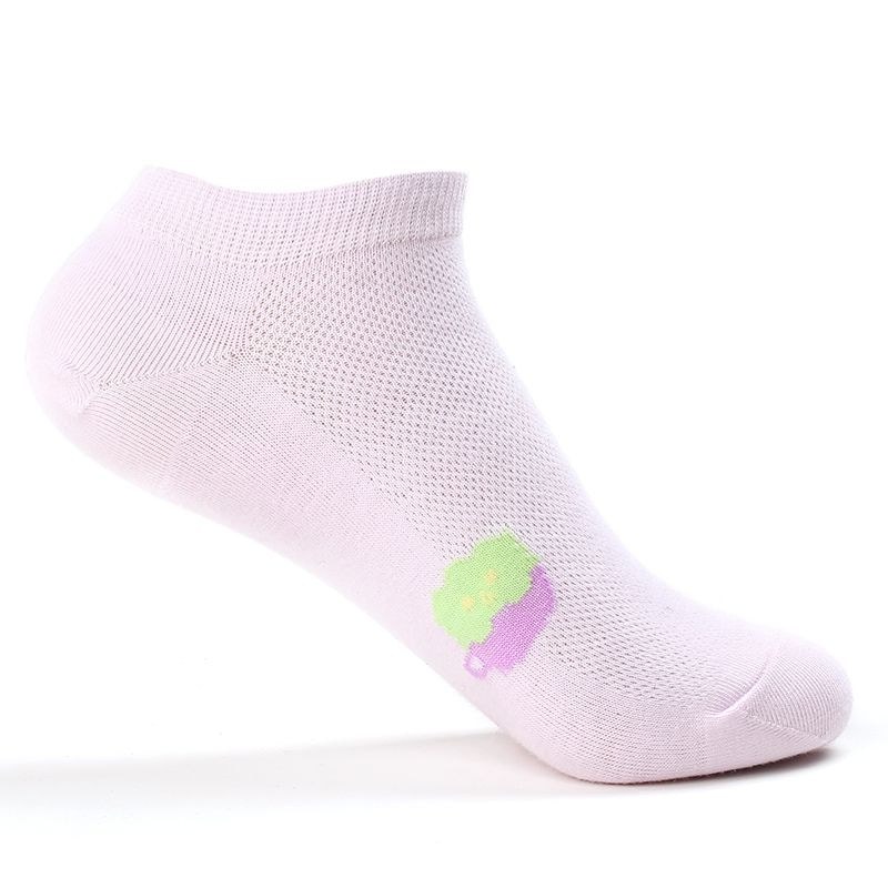 3 Đôi Langsha Nữ Thuyền Tất 100% Cotton Tất Cotton Cotton Thấp-Top Tất Nữ Lưới Mỏng Thoáng Khí Khử M