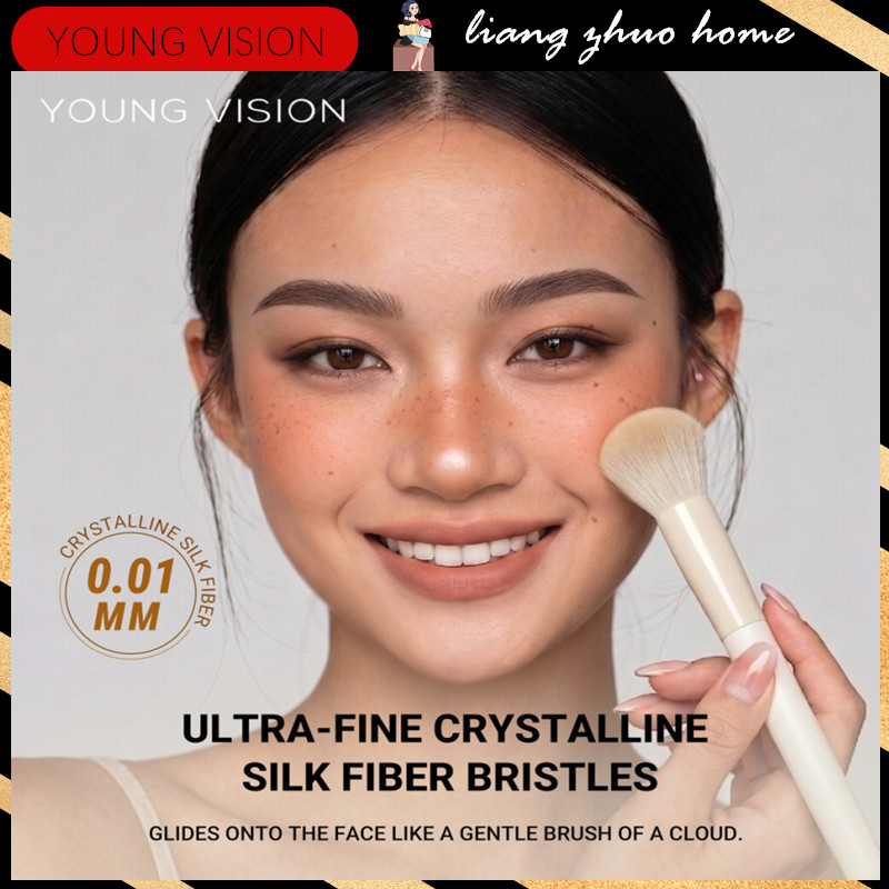 YOUNG VISION 001mm Bàn chải trang điểm sợi tơ tinh thể siêu mịn Đầu tròn Blusher Shading Brush dành 