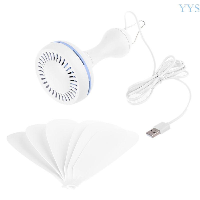 6 Leaves USB Ceiling Fan Air Cooler Hanging Tent Fans for Camping Bed Dormitory