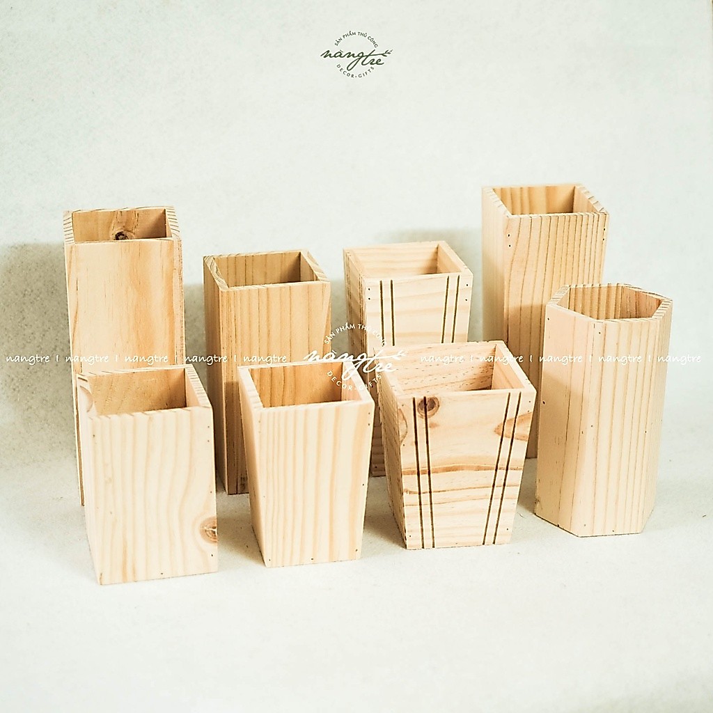 Lọ hoa gỗ - Bình gỗ cắm hoa