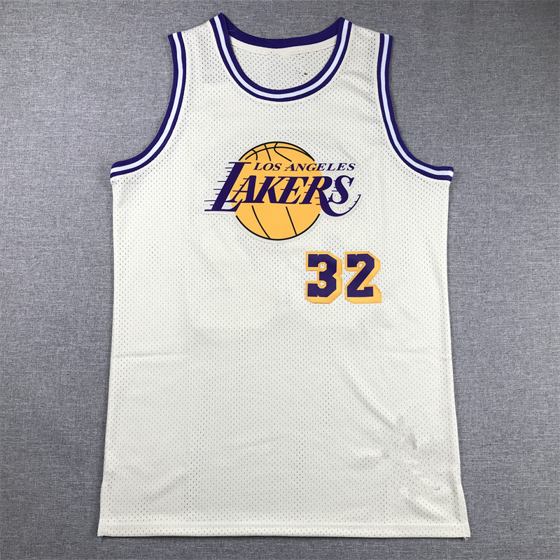 Áo Lakers thêu không. 32 Ảo thuật gia JOHNSON BASKETBALL JERSEY JOHNSON BASKETBALL JERSEY