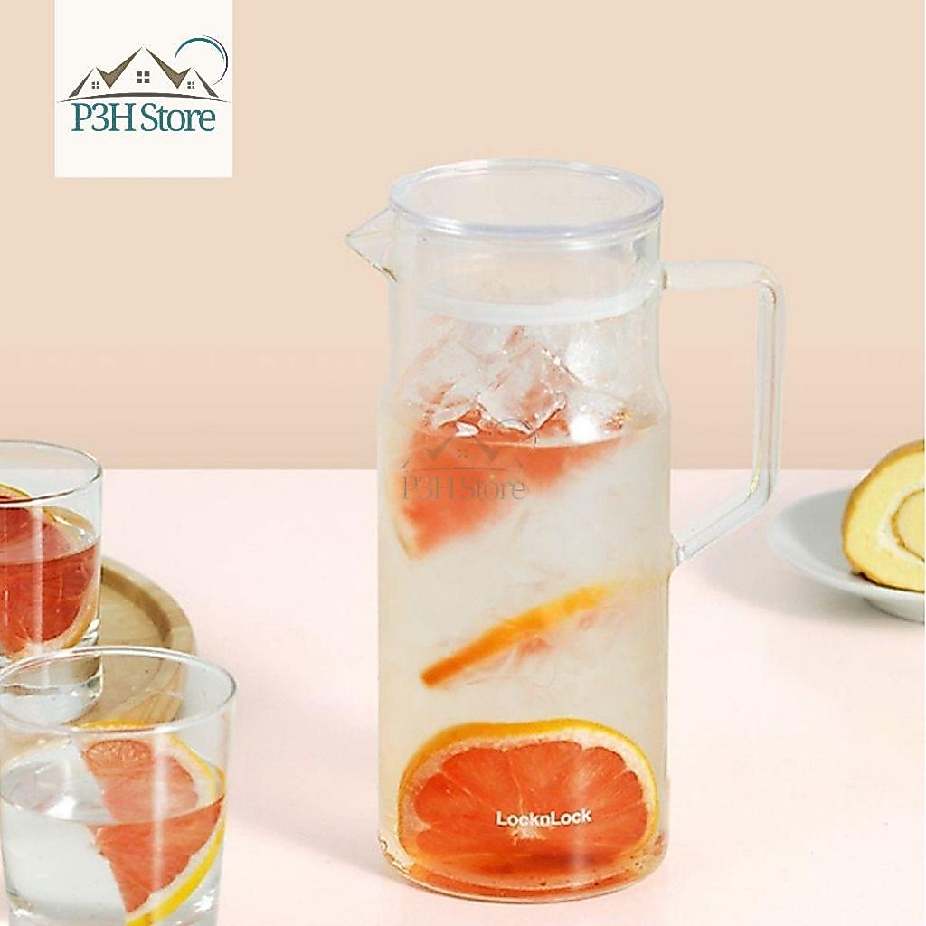 Bình nước thủy tinh  Lock&Lock Metro Glass dung tích 1.2L LLG6100 , 1.3L LLG619 có quai cầm tiện lợi