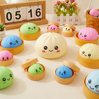 Fonken Bánh Bao Squishies Đồ Chơi Giảm Căng Thẳng Dễ Thương Hấp Bun Squishy Đồ Chơi Mềm Giảm Căng Thẳng Cảm Giác Bóp Bun Đồ Chơi
