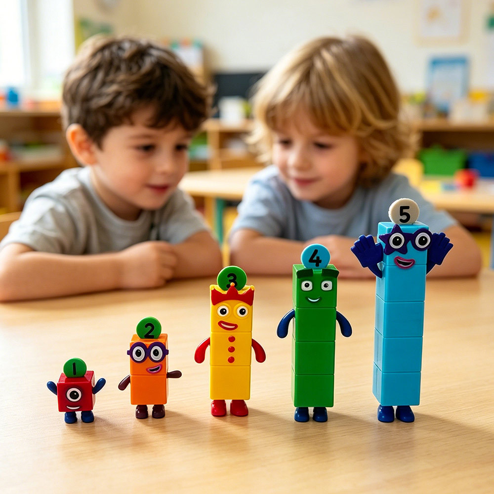 Number Blocks Character Building Figures, Educational Math Learning Toys for Preschool Kids