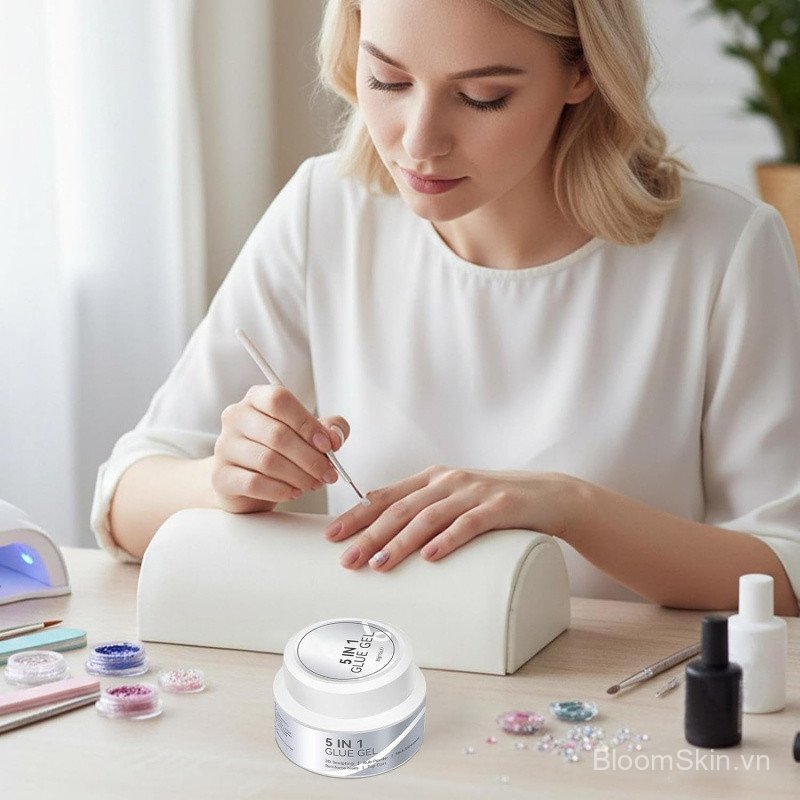 Tricolor Fish Nail Kim cương giả Glüe Gel, Nāil Keo Gel, Kim cương giả Glüe Clear Nail Gem Keo dán đ