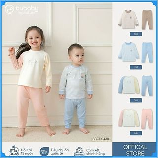 (6M-5Y) Bộ dài tay cổ tròn BUBABY Signature Cao Cấp Cho Bé SBC110438 | Quần áo chính hãng