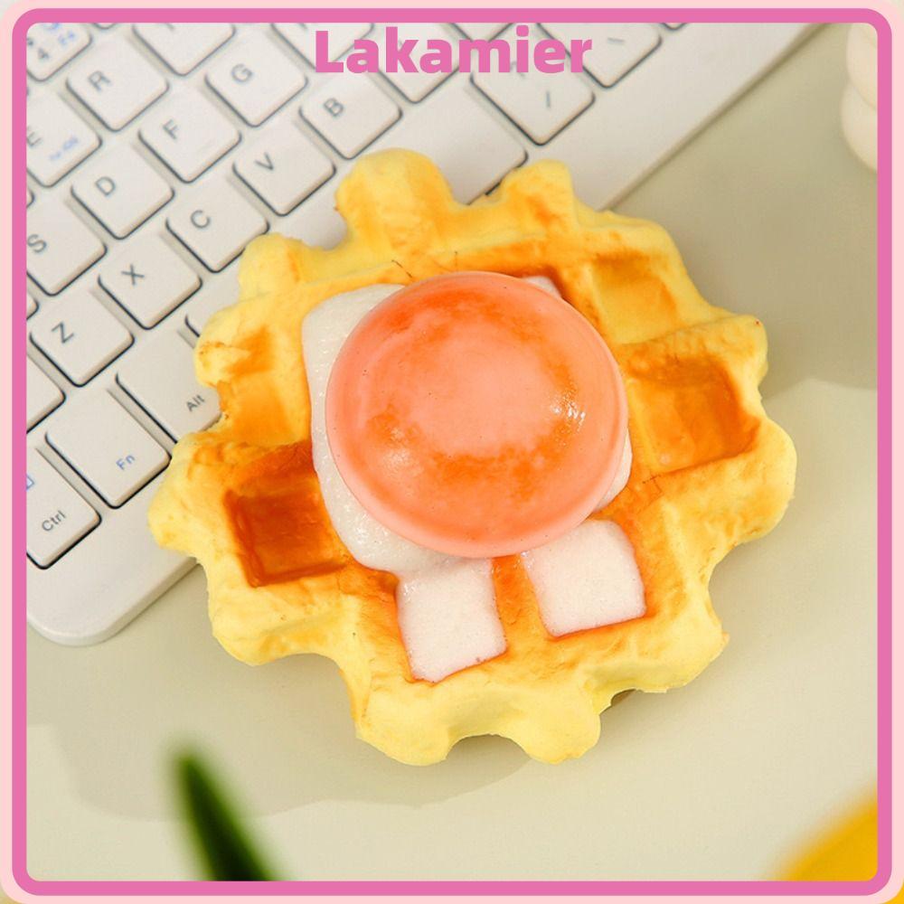 LAKA Waffle Cake Squishy Toy, Foam Like Real Food Shaped Stress Toy, Bánh ngọt di động trông bóng To