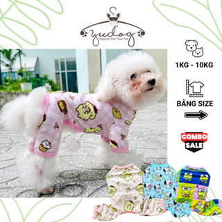 Áo liền quần cho chó mèo yudog, jum chất thun mát mặc cho chó mèo thú cưng