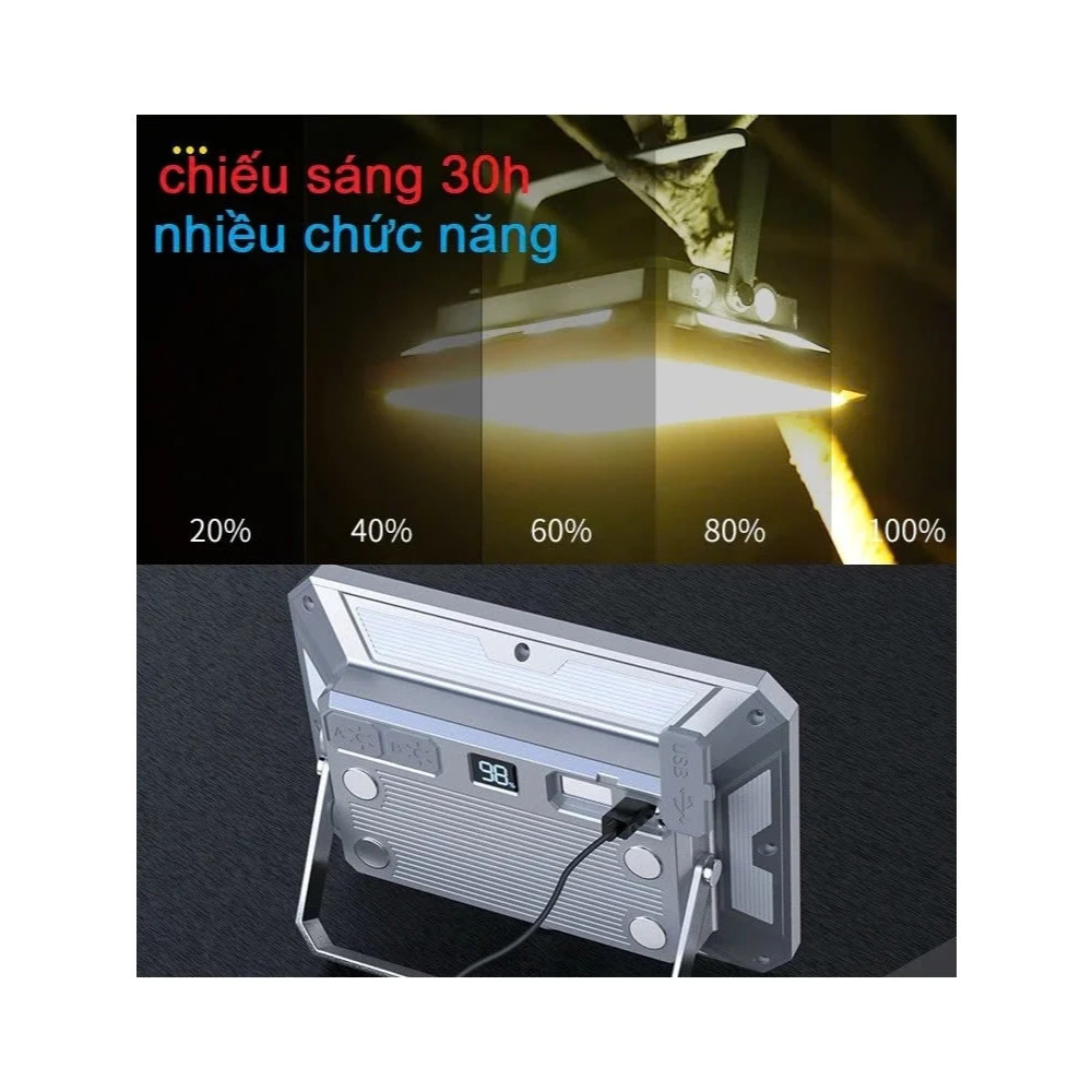 Đèn tích điện dự phòng KXK-686 đa chức năng siêu sáng 3 màu điều chỉnh độ sáng đèn led cắm trại khẩn