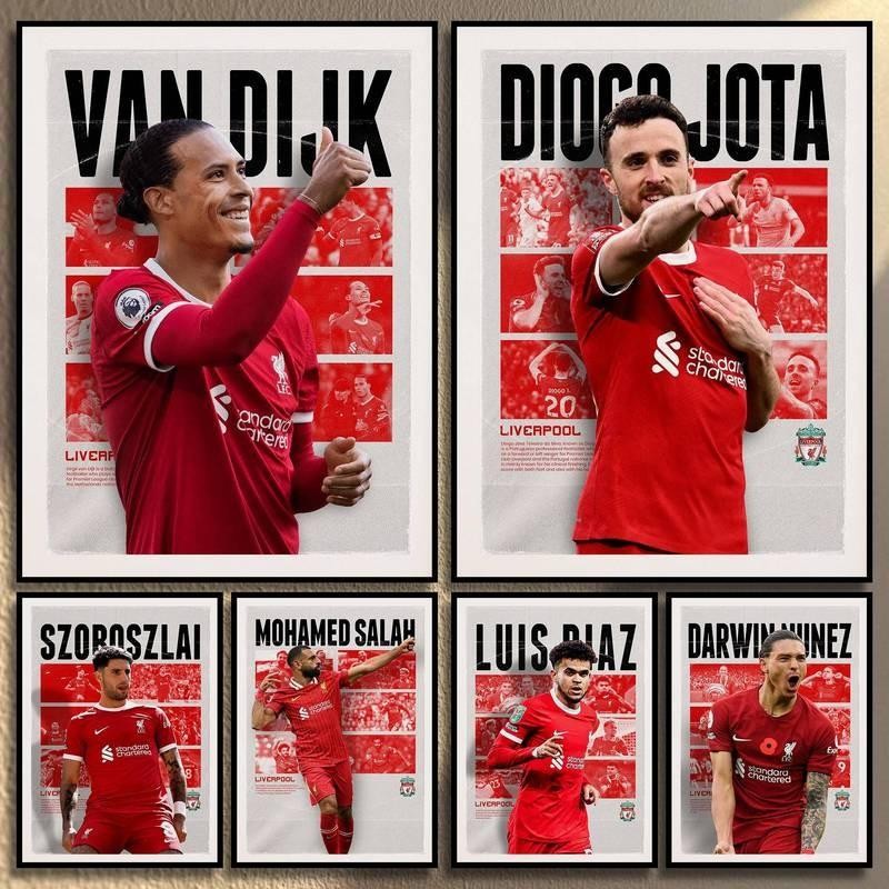 Bộ ba Liverpool Bức tranh tường Diogo Jota Trent Alexander Arnold Szoboszlai Chính thức được cấp phé