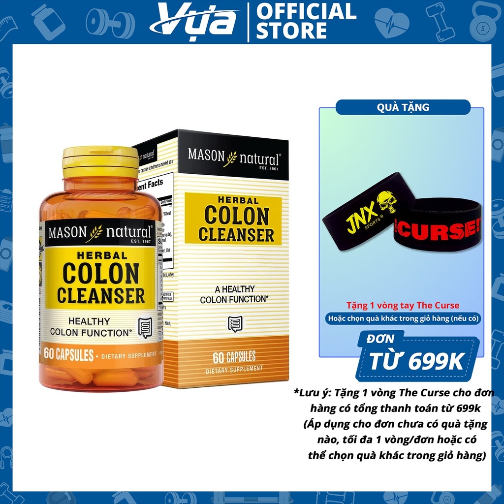 Viên uống Mason - Colon Herbal Cleanser (60 viên) - Hỗ trợ Thanh Lọc Đường Ruột Chính Hãng
