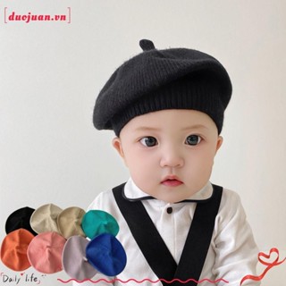 DUOJUAN Mũ nồi trẻ em, Mũ Newsboy ấm áp dệt kim dễ thương cho bé, Mũ họa sĩ mềm nhiều màu mùa thu đông Hàn Quốc Mũ bé trai bé gái