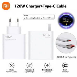  Bộ sạc 120W chính hãng Bộ chuyển đổi nguồn HyperCharge với cáp 6A Type C GaN 120W MAX Turbo Bộ sạc tường cho Xiaomi 12T 12 Lite Redmi K60 K50 Black Shark 5 RS Pro Poco F4 
