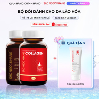 Combo Trẻ Hóa Da Cao Cấp [Viên Uống Sắc Ngọc Khang ++ 60 Viên & Viên Uống Đẹp Da Collagen Dipeptide Sắc Ngọc Khang 60V