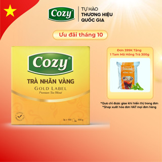 Trà Đen Nhãn Vàng Cozy 100 Túi Lọc Rời Dùng Pha Chế Trà Chanh,Trà Tắc,Trà Chanh Dây Kim Quất,Trà Sữa