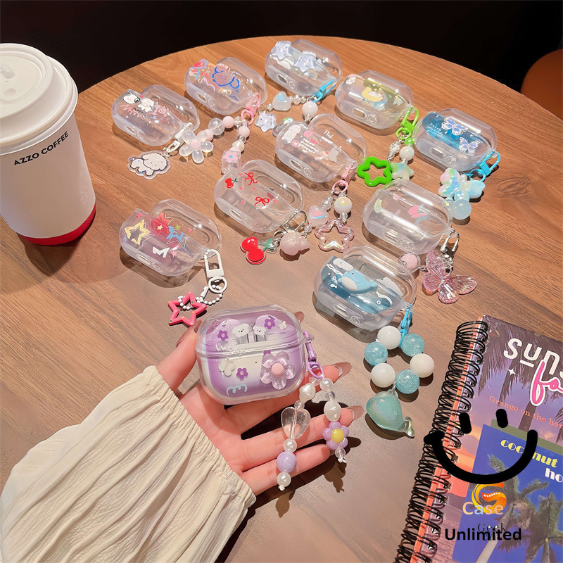 Dành Cho Samsung Galaxy Buds 3 / Buds 3 Pro / Buds 3 FE Case Ốp Tai Nghe hộp đựng tai Tai Tai Nghe Cá Tính Cá Voi Chó Con Hoa Ngôi Sao Bướm Họa Tiết