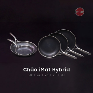 Chảo chiên iMat Hybrid chống dính Silkware / Ceramic lòng đen