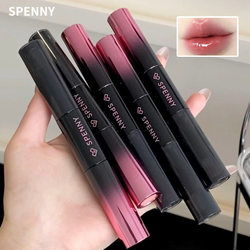 SPENNY Son bóng thiết kế lì hai đầu dưỡng ẩm lâu trôi và không dễ dính vào cốc