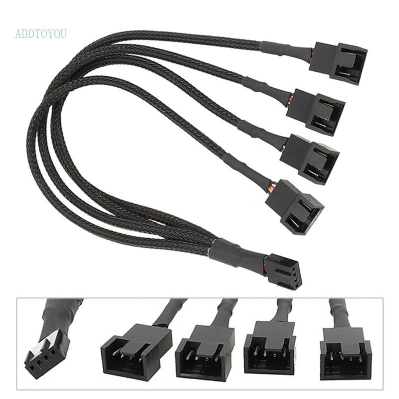 TY Bộ chia quạt PWM 4Pin Cáp chuyển đổi 1 đến 3 4 Máy tính CPU Fan Splitter Quạt PC