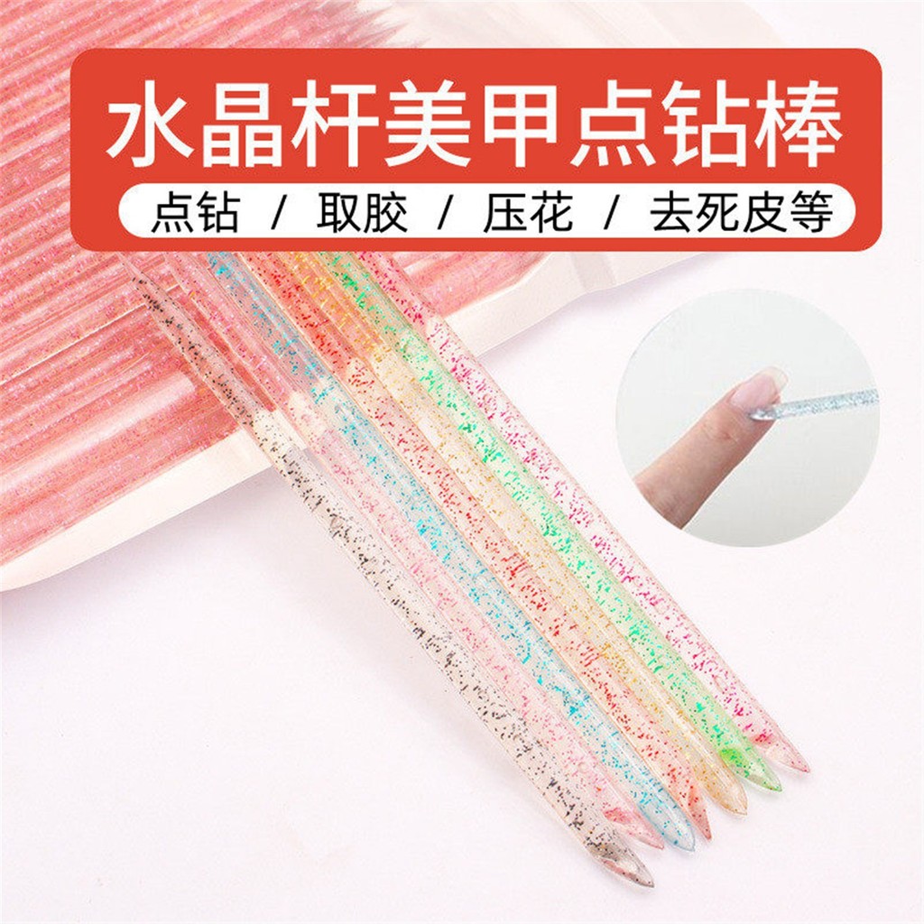 Làm móng tay Crystal Rod Point Drill Stick Double Headed Point Flower Wearing Nail · Orange Stick De