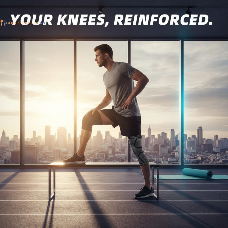 Cs Nylon Nẹp Đầu Gối Nẹp Co Giãn Thoáng Khí Nẹp Đầu Gối Chạy Bóng Rổ Tập Gym Thể Thao Người Hâm Mộ V