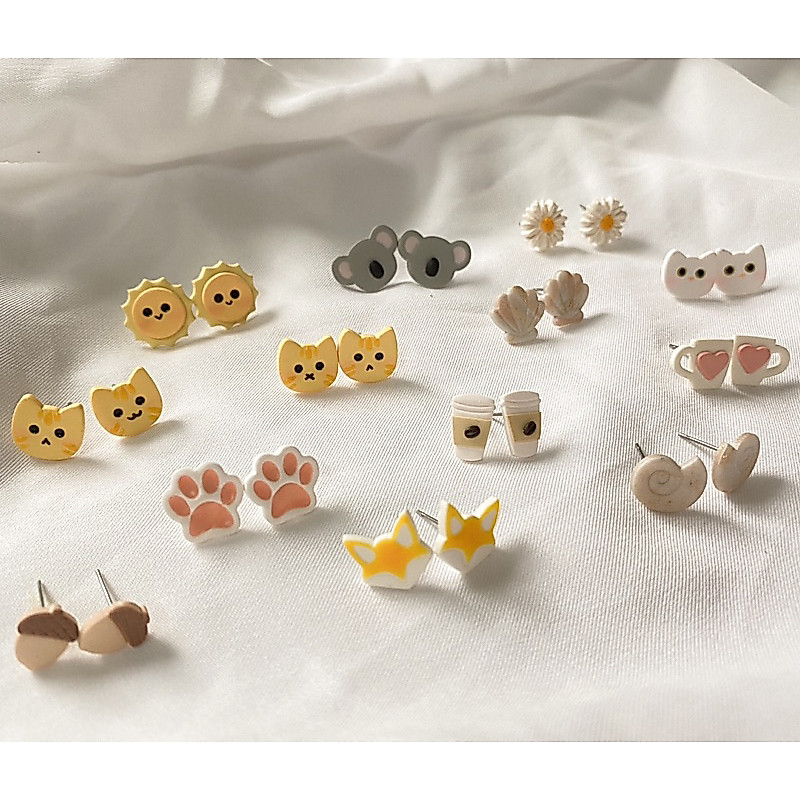 Khuyên tai handmade đất sét nung Polymer Clay