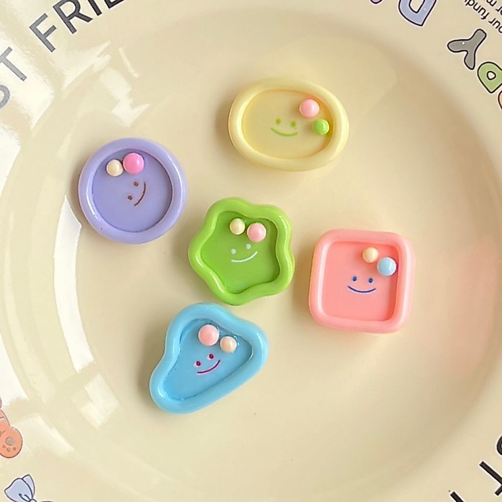 🌼 Set 5 Kẹp Tóc Hình Cúc Mini Mặt Cười Pastel – Phụ Kiện Tóc Bé Gái Dễ Thương