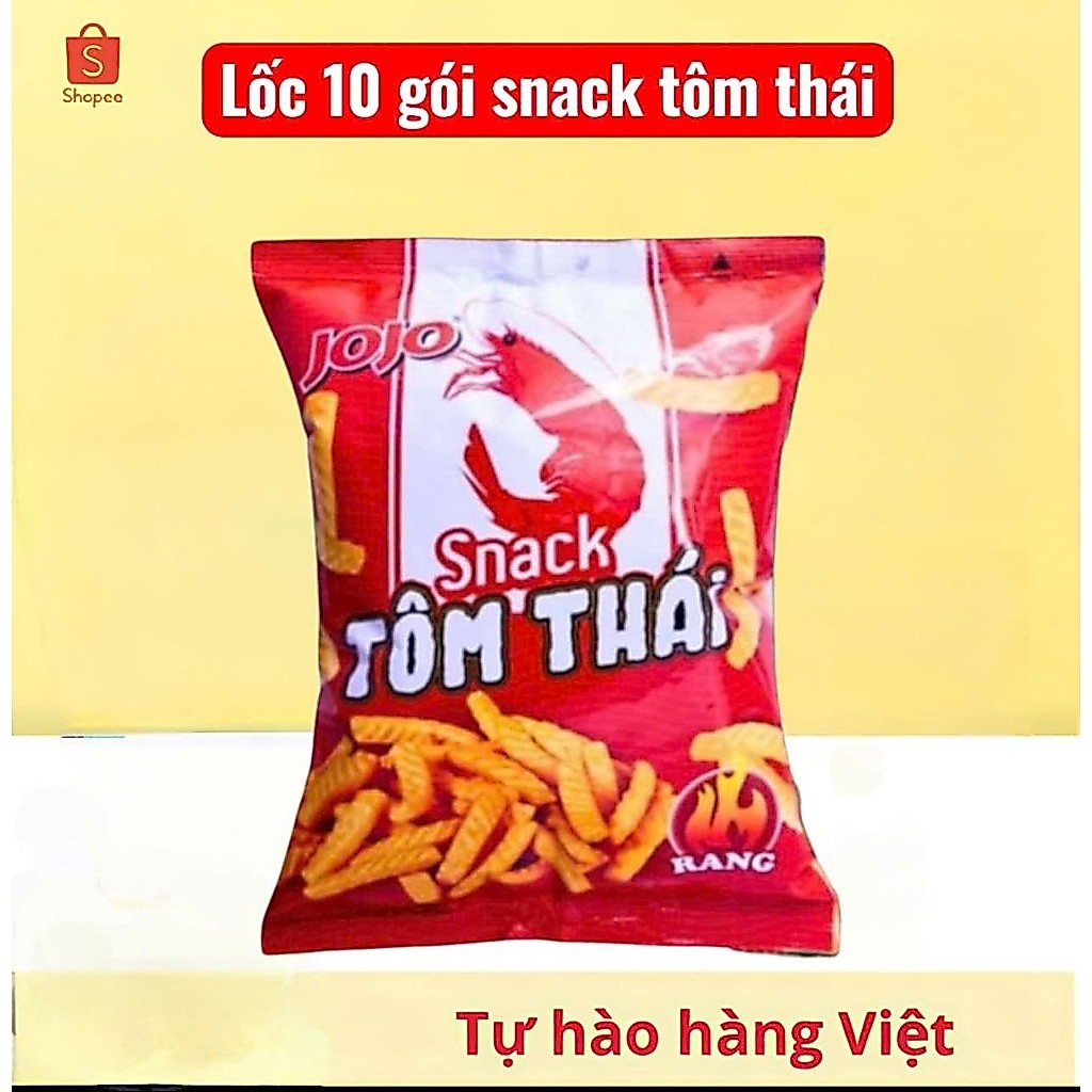 10 gói snack  tôm thái Jojo 32g ăn vặt, snack