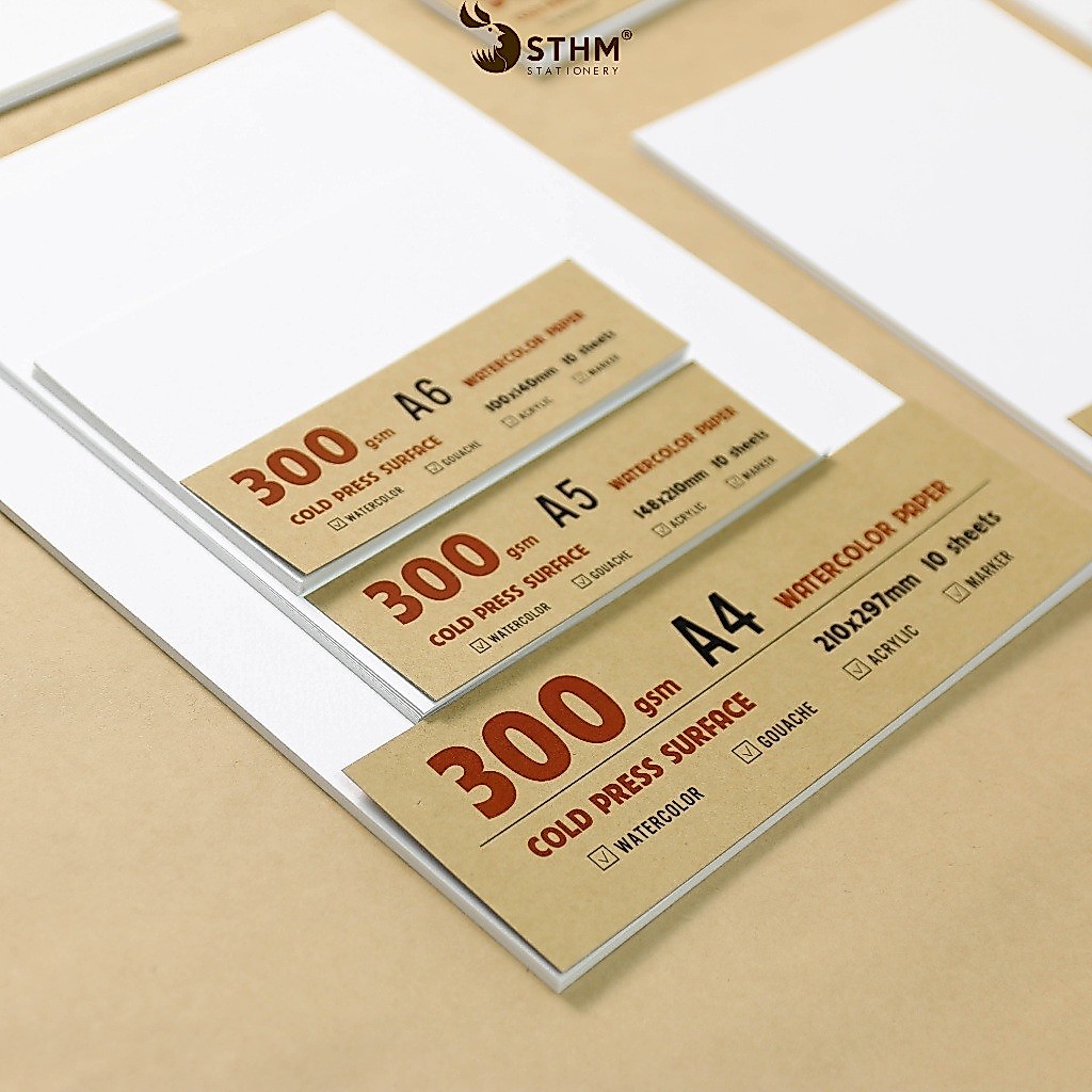 [STHM Cần Thơ] - Giấy vẽ màu nước - Canson 220gsm, 250gsm, 300gsm - Vẽ màu nước, marker touchliit