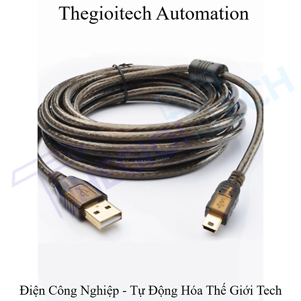 Cáp lập trình PLC HMI MT6070iH, USB-Q, Cáp USB to mini USB, FX3G XBC PLC Mini Port, GT09-C30USB-5P d
