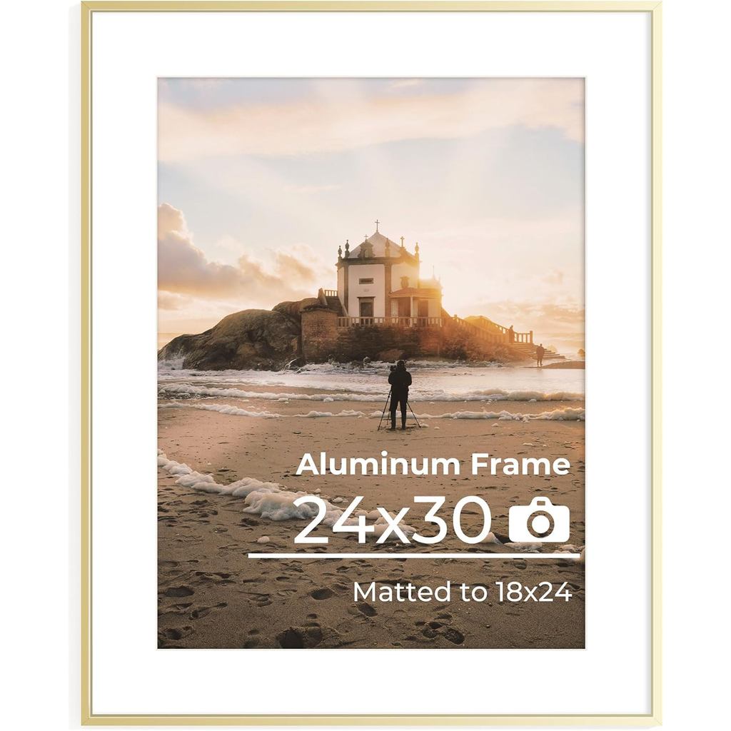 Khung ảnh nhôm Acovy 24x30 - có thảm cho ảnh 18x24 hoặc không có thảm cho ảnh 24 x 30, Khung áp phíc