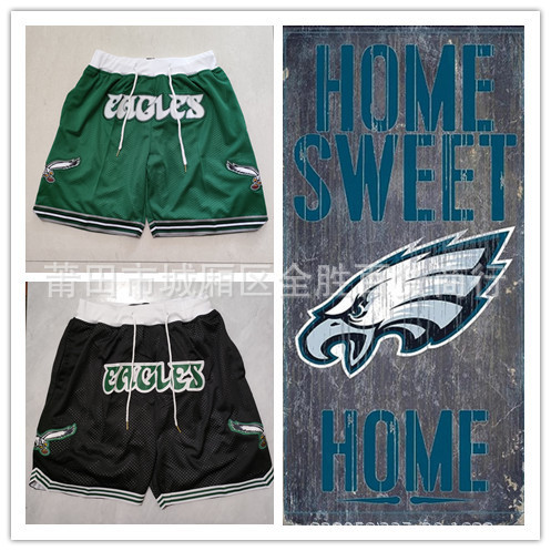 Philadelphia Eagles Philadelphia Eagles Xanh Đen Dày Đặc Thêu Dây Kéo Quần Túi