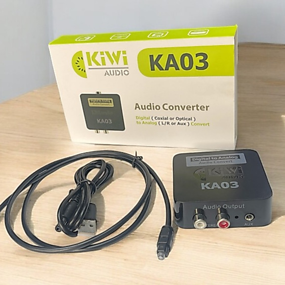 Bộ DAC 192kHz Kiwi - chuyển đổi audio Optical Coxial to 3.5 mm & RCA chuẩn Hi-Resh