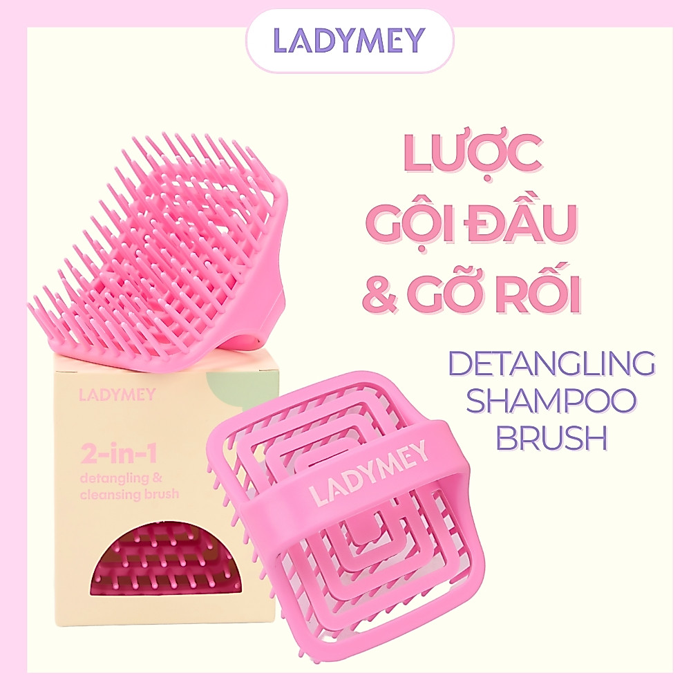 Lược gỡ rối & gội đầu LADYMEY đầu có tay cầm