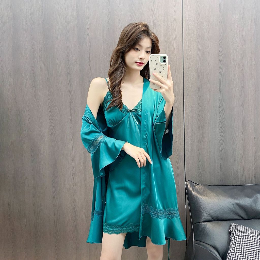 Bộ áo choàng hai mảnh Satin Sling Home
