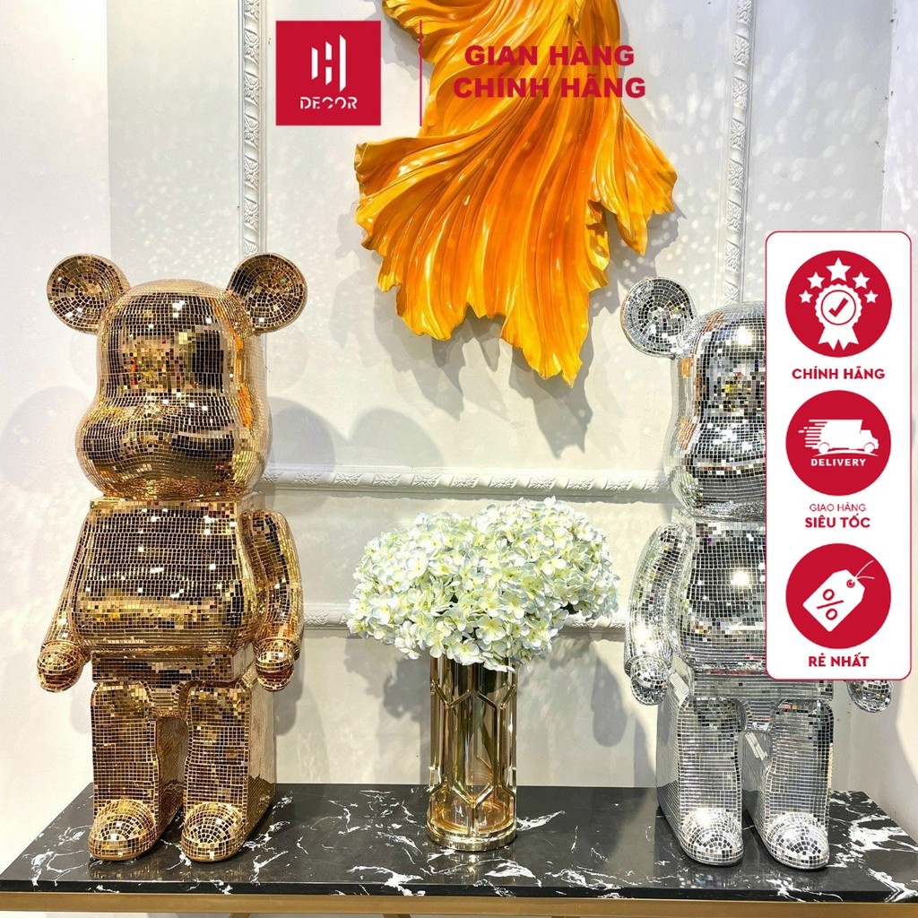 GẤU BEARBRICK Size 80cm, Ống Heo Tiết Kiệm Tượng Gấu Mô Hình Bearbrick Decor Nhà Cửa, Quà Tặng Cao C