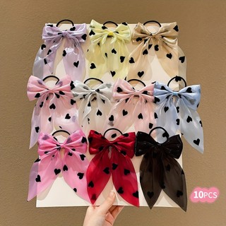 🎀 Bộ 10 dây buộc tóc nơ nhiều màu - Dây buộc tóc mềm mại co giãn cao dành cho bé gái, phụ nữ sử dụng hàng ngày