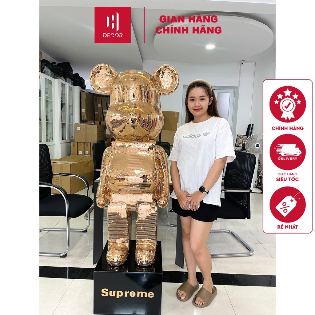 GẤU BEARBRICK Size 135cm, Ống Heo Tiết Kiệm Tượng Gấu Mô Hình Bearbrick Decor Nhà Cửa, Quà Tặng Cao 