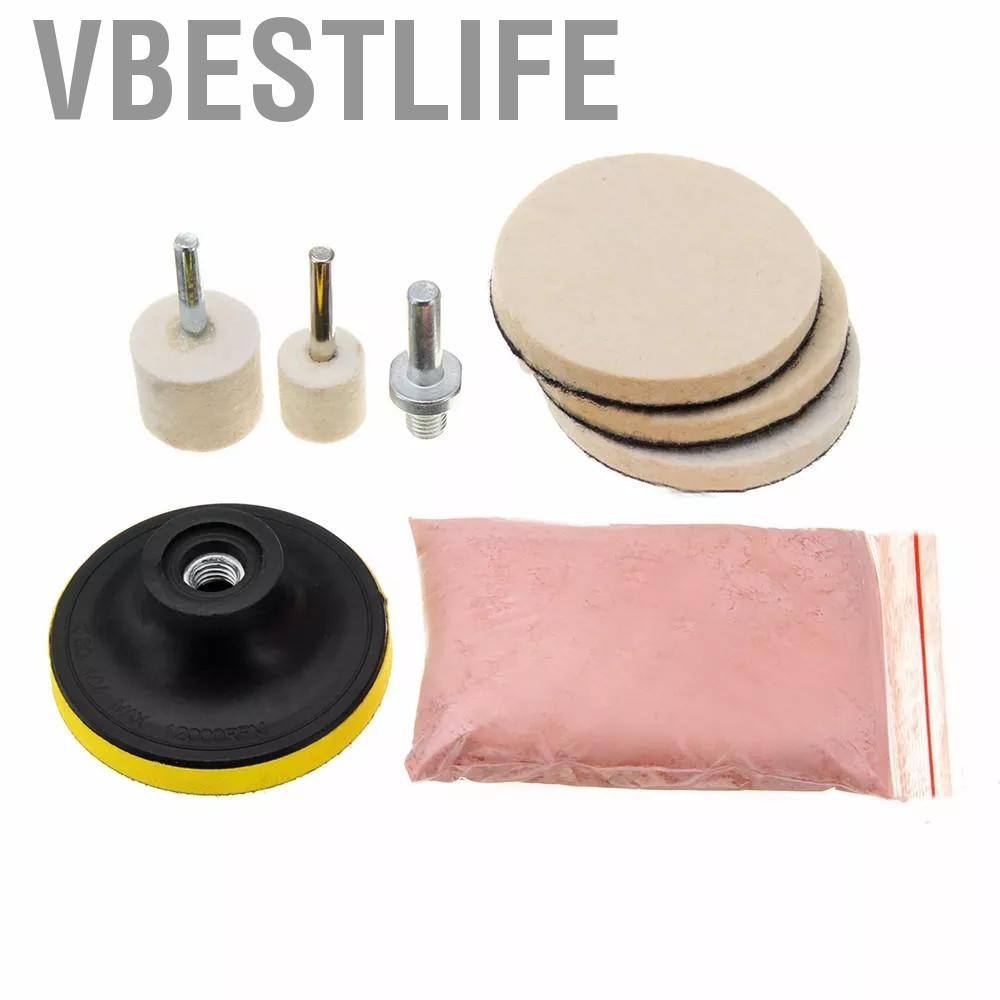 VBESTLIFE Bohemia-VN 8 PCS Glass Set Set 120g Cerium Oxide Powder Buffering Bộ đệm