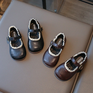  Hàng đẹp quá_ Giày búp bê trơn  màu trầm viền ren 2 màu siêu đẹp và sang cho bé gái sz 22-31 mã WD128 