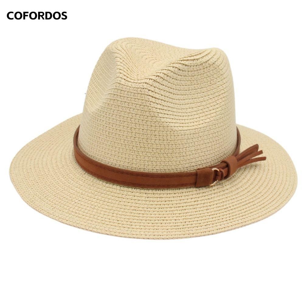 Mũ Panama COFORDOS dệt vành rộng, thoáng khí, phù hợp cho bãi biển và chống nắng