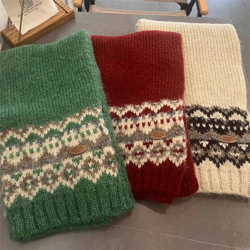 Korean Style Atmosphere Christmas Scarf Fair Shimakaze Korean Style All-Matching Thickened Autumn an