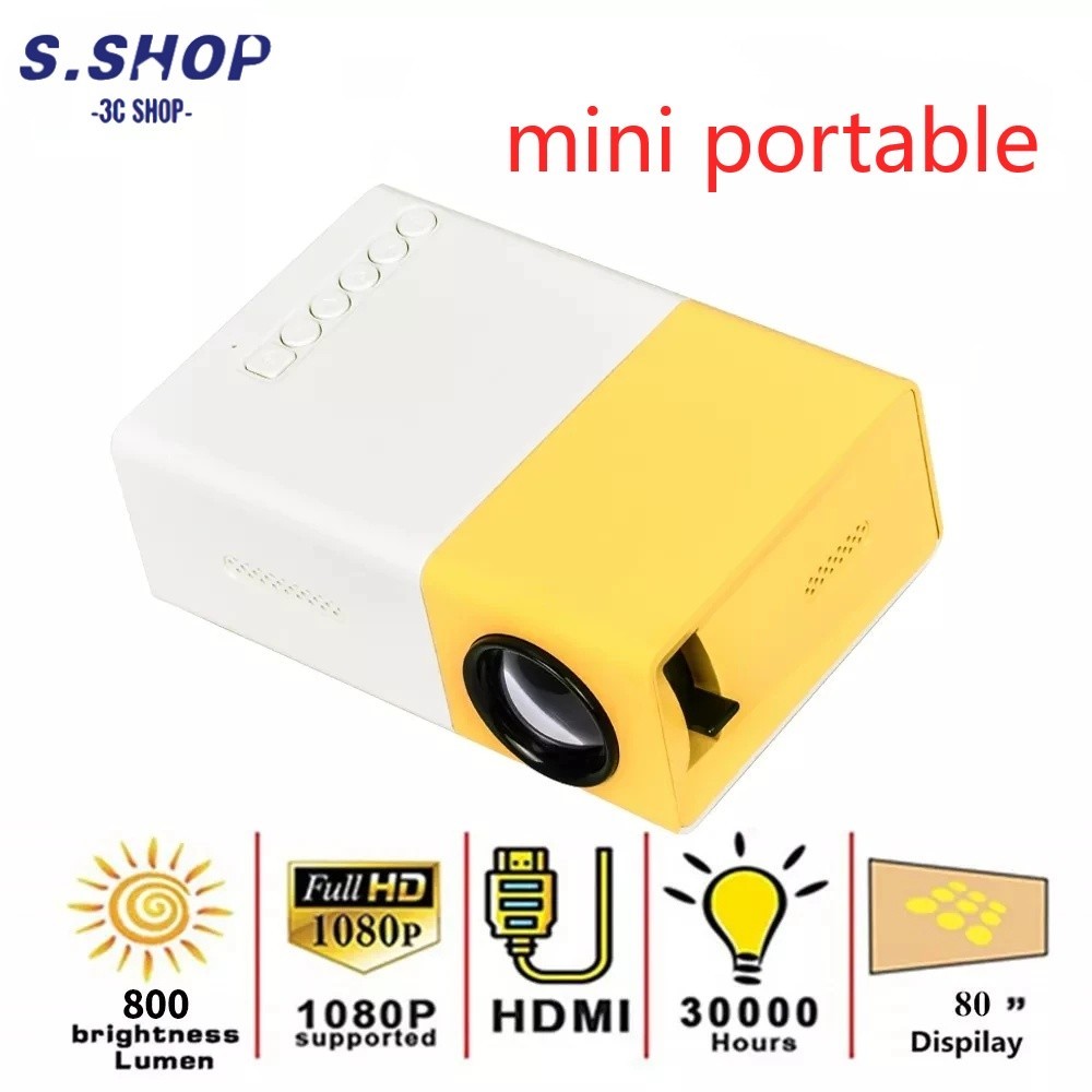 Máy chiếu LED Mini YG300 Yg300 Phiên bản nâng cấp 600 lumen 320x240P Âm thanh USB tương thích HDMI M