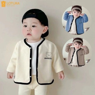  Áo Khoác Cardigan Lông Cừu Mịn 2 Mặt Ấm Áp Mềm Mịn LOTUKA Cho Bé Trai Bé Gái Áo Thu Đông Quần Áo Trẻ Em 3-12kg 