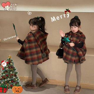  Áo Choàng Dạ Bé Gái Họa Tiết Caro Phong Cách Vui Tươi Dễ Thương Phù Hợp Giáng Sinh & Năm Mới 