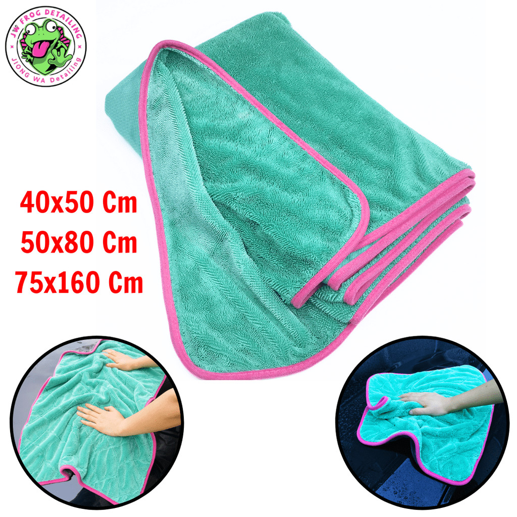 Khăn Lau Xe Cao Cấp Hút Nước Cực Nhanh Jiong Wa Frog Detailing – 2 Lớp Siêu Dày Không Rụng Lông Định