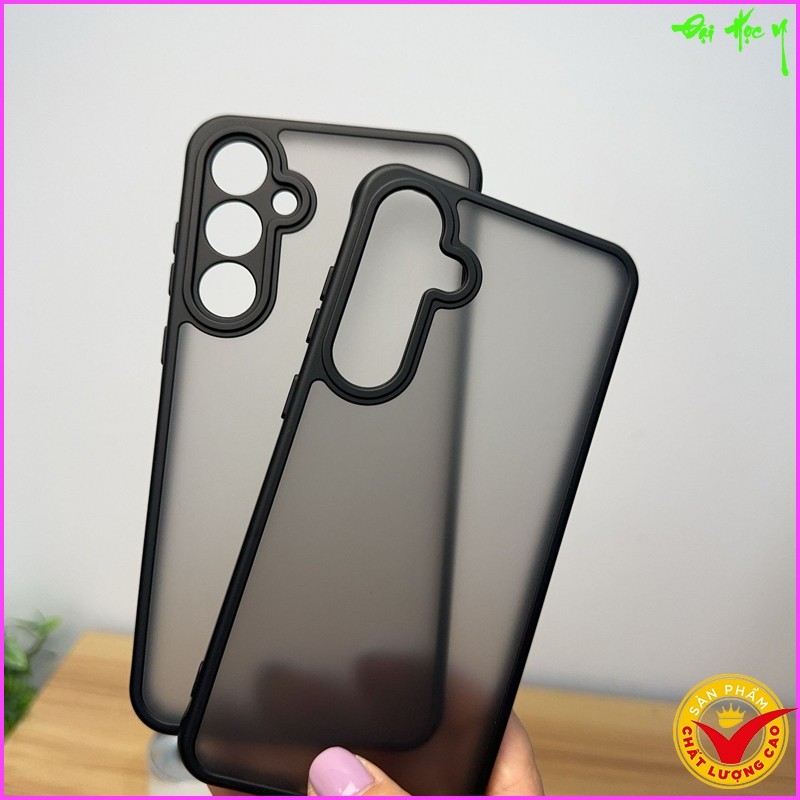 Ốp viền đen lưng mờ Samsung S25/ S25 Ultra/ S25 Plus/ S25 FE/ S25 Edge/ S24 S23 Ốp lưng mờ cứng cao 