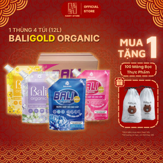 Nước Giặt Xả Túi Baligold Organic 3 Lít (1 thùng 4 túi) công nghệ Hàn Quốc, Hương Thơm Dịu Nhẹ, Đậm Đặc, Lưu Hương Lâu