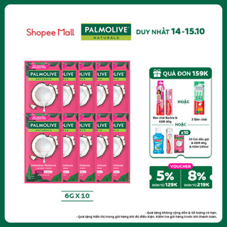 Bộ 10 gói dầu gội Palmolive kèm xả Dưỡng Ẩm bổ sung từ sữa dừa & protein 6g